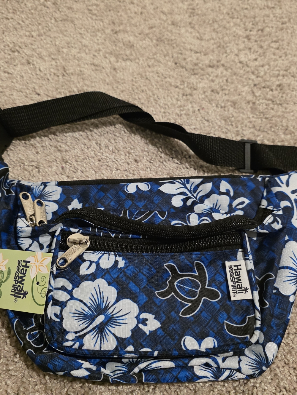 Hawaii Spirit Blue Floral Turtle Waist Pack NWT